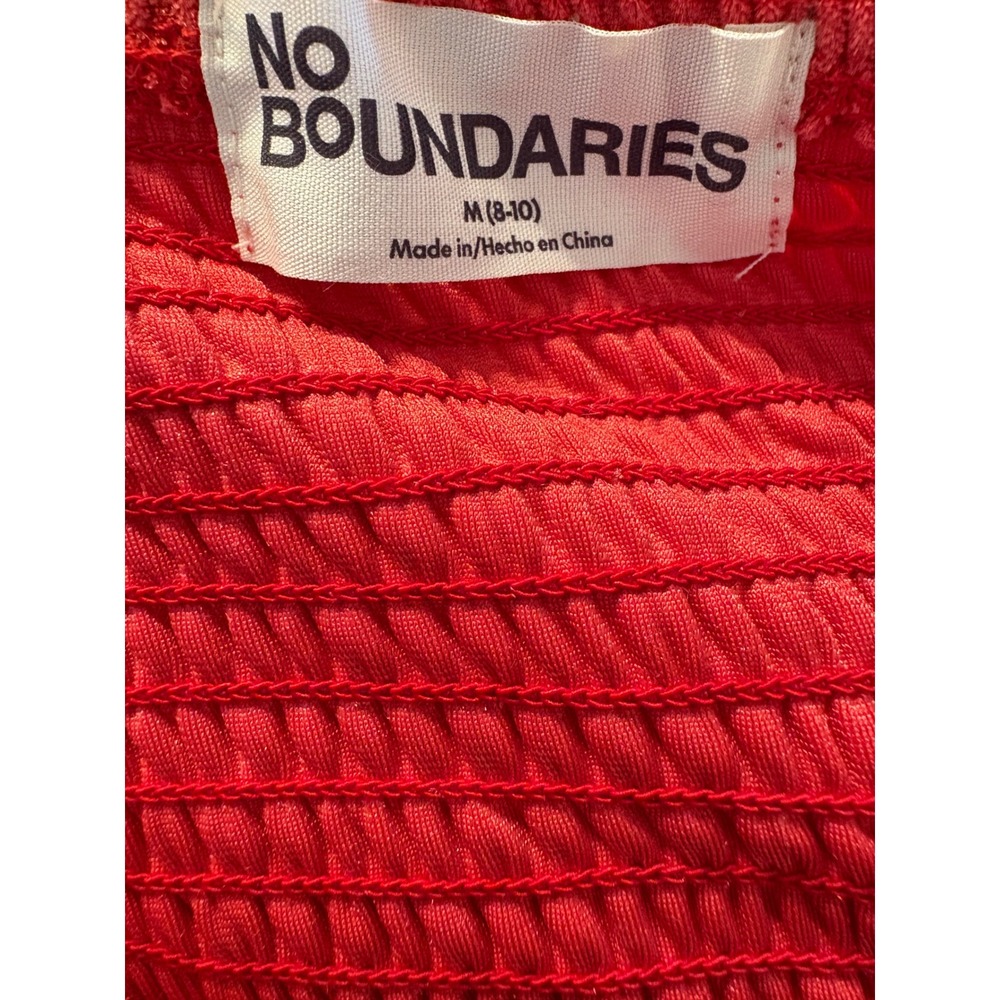 No Boundaries Santa Jumpsuit Red Sequin Velvet Faux Fur Christmas Medium 8-10 - Picture 4 of 5